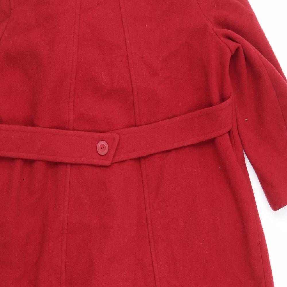 Eastex Womens Red Overcoat Coat Size 16 Button