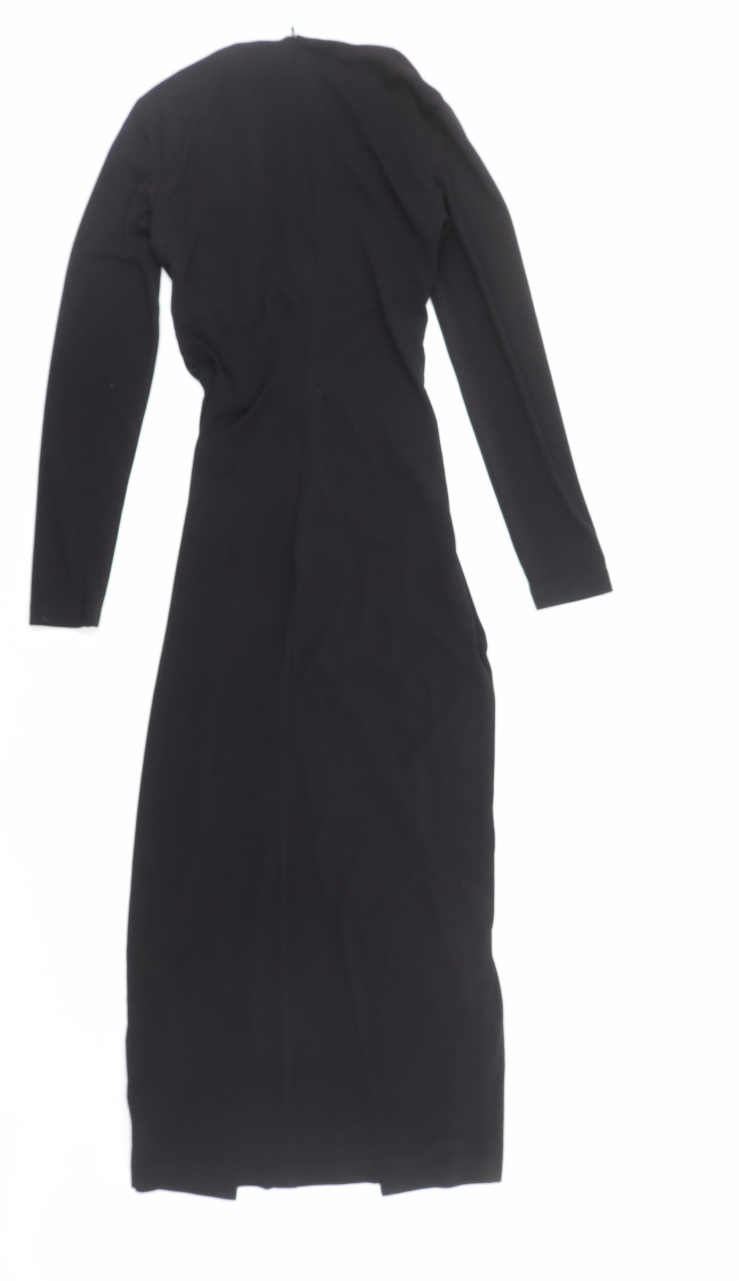 Zara Womens Black Polyester Maxi Size XS Square Neck Zip