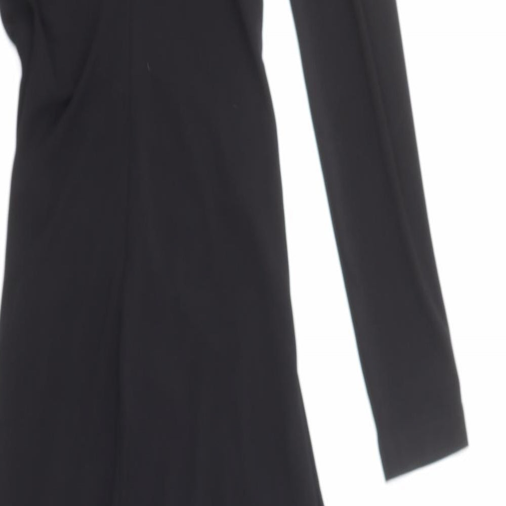 Zara Womens Black Polyester Maxi Size XS Square Neck Zip