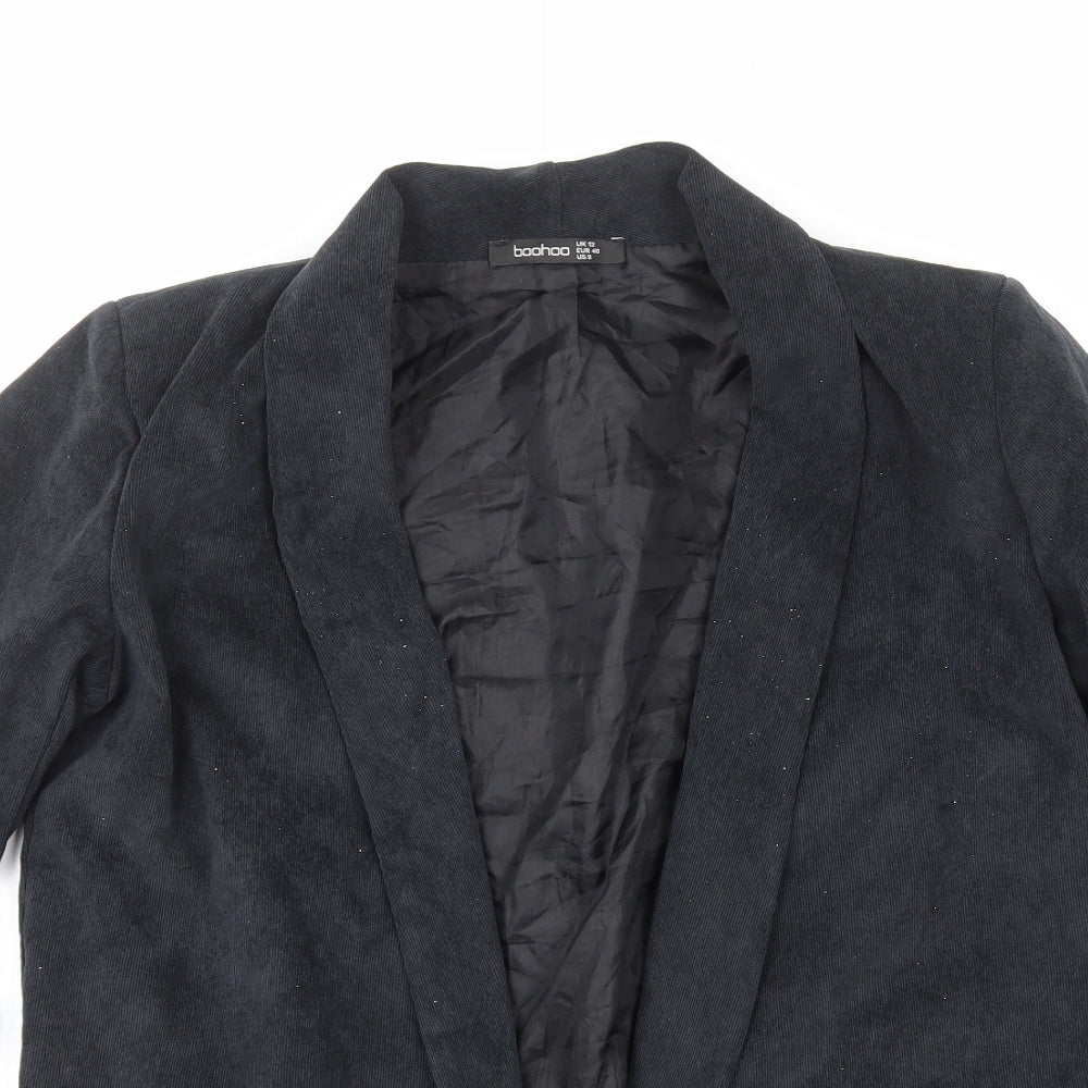 Boohoo Womens Black Jacket Blazer Size 12