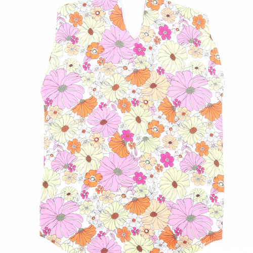 Marks and Spencer Womens Multicoloured Floral Polyester Basic Tank Size 6 V-Neck