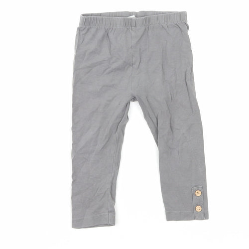 TU Girls Grey Cotton Jogger Trousers Size 12 Months Pullover - Leggings