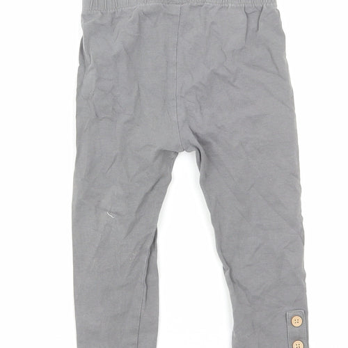 TU Girls Grey Cotton Jogger Trousers Size 12 Months Pullover - Leggings