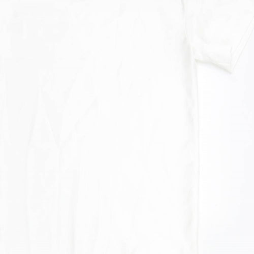 Zara Womens White Polyester T-Shirt Dress Size XS Cowl Neck Pullover