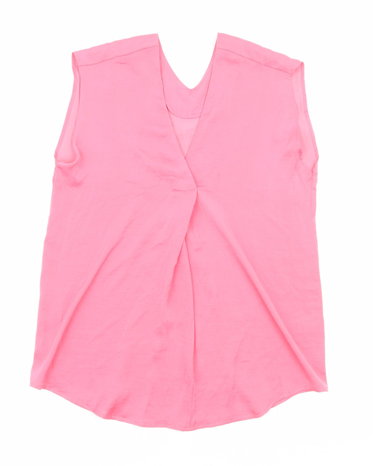 Marks and Spencer Womens Pink Polyester Basic Tank Size 6 V-Neck