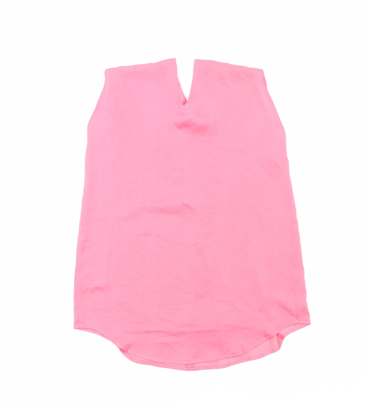 Marks and Spencer Womens Pink Polyester Basic Tank Size 6 V-Neck