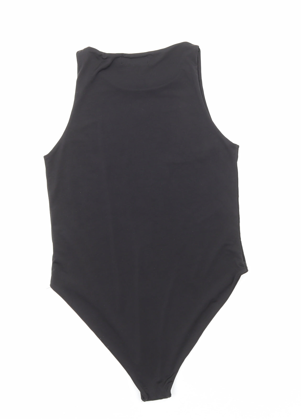PRETTYLITTLETHING Womens Black Polyamide Blend Bodysuit One-Piece Size 10 Snap