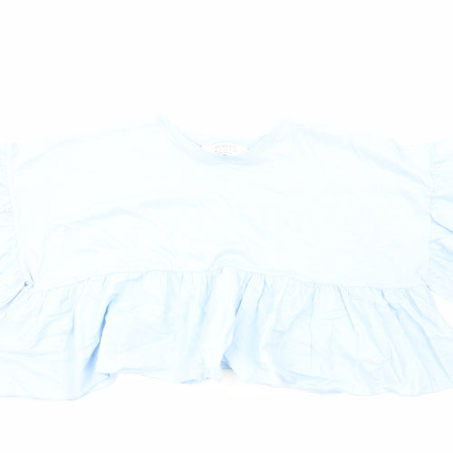 Primark Womens Blue Cotton Basic T-Shirt Size S Crew Neck