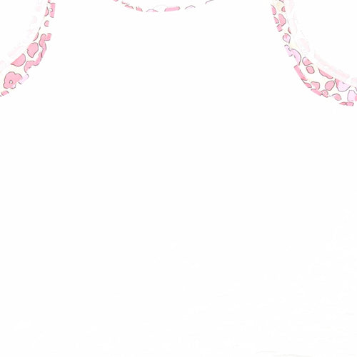 Marks and Spencer Womens Pink Animal Print Polyester Basic Tank Size 20 Scoop Neck