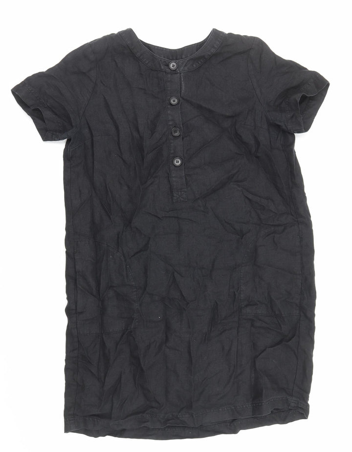 Preworn Womens Black Cotton Shift Size L Round Neck Pullover