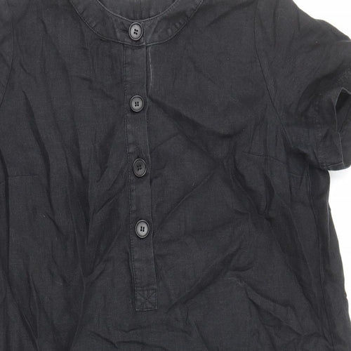 Preworn Womens Black Cotton Shift Size L Round Neck Pullover