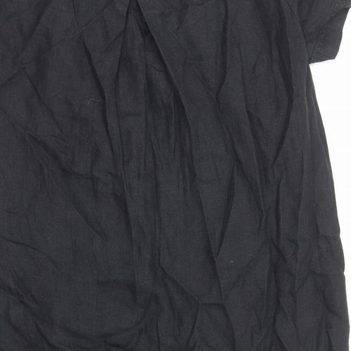 Preworn Womens Black Cotton Shift Size L Round Neck Pullover