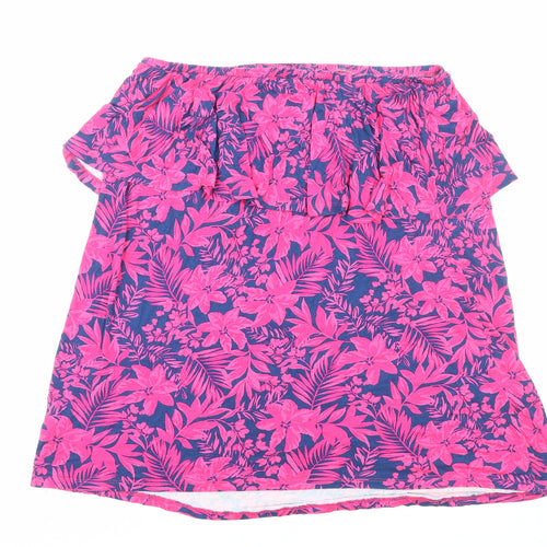 Very Womens Pink Floral Viscose Basic Tank Size 18 Off the Shoulder