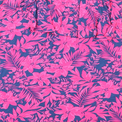 Very Womens Pink Floral Viscose Basic Tank Size 18 Off the Shoulder