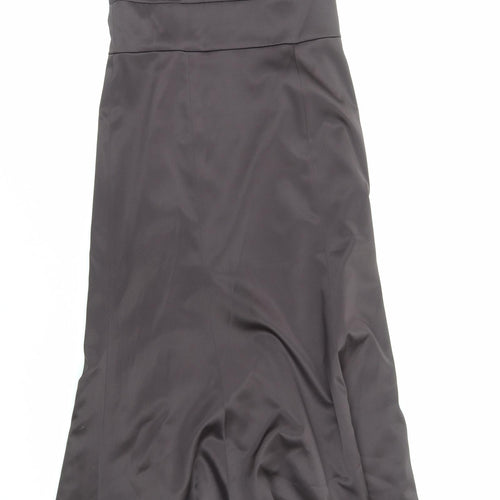 NEXT Womens Brown Herringbone Polyester Maxi Size 10 Halter Zip