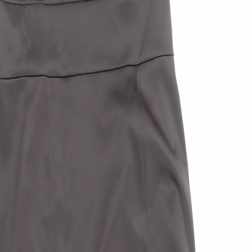 NEXT Womens Brown Herringbone Polyester Maxi Size 10 Halter Zip