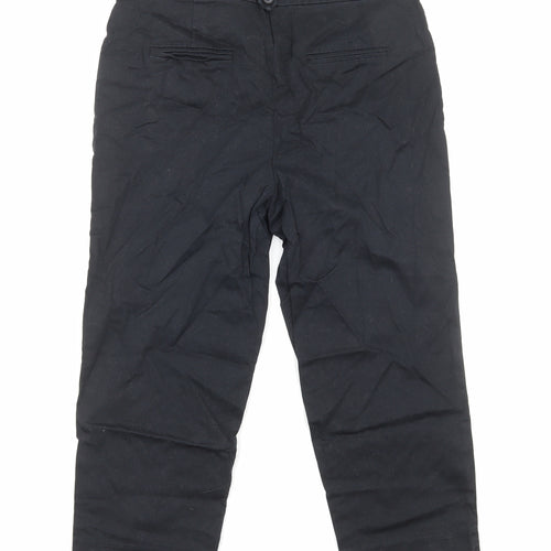 TU Womens Black Cotton Trousers Size 14 Regular Zip