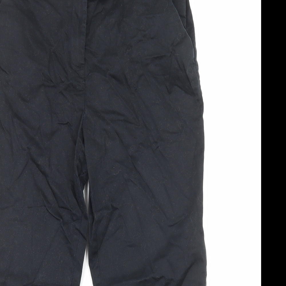 TU Womens Black Cotton Trousers Size 14 Regular Zip