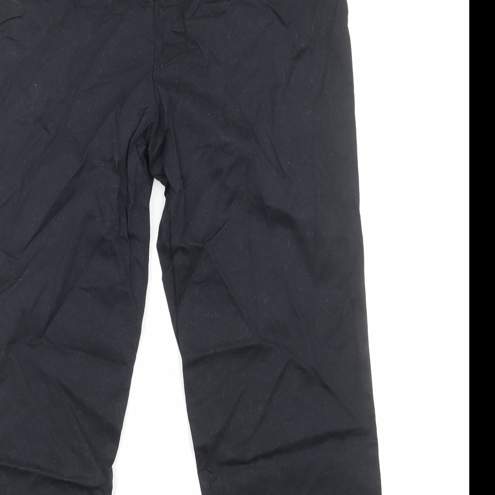 TU Womens Black Cotton Trousers Size 14 Regular Zip