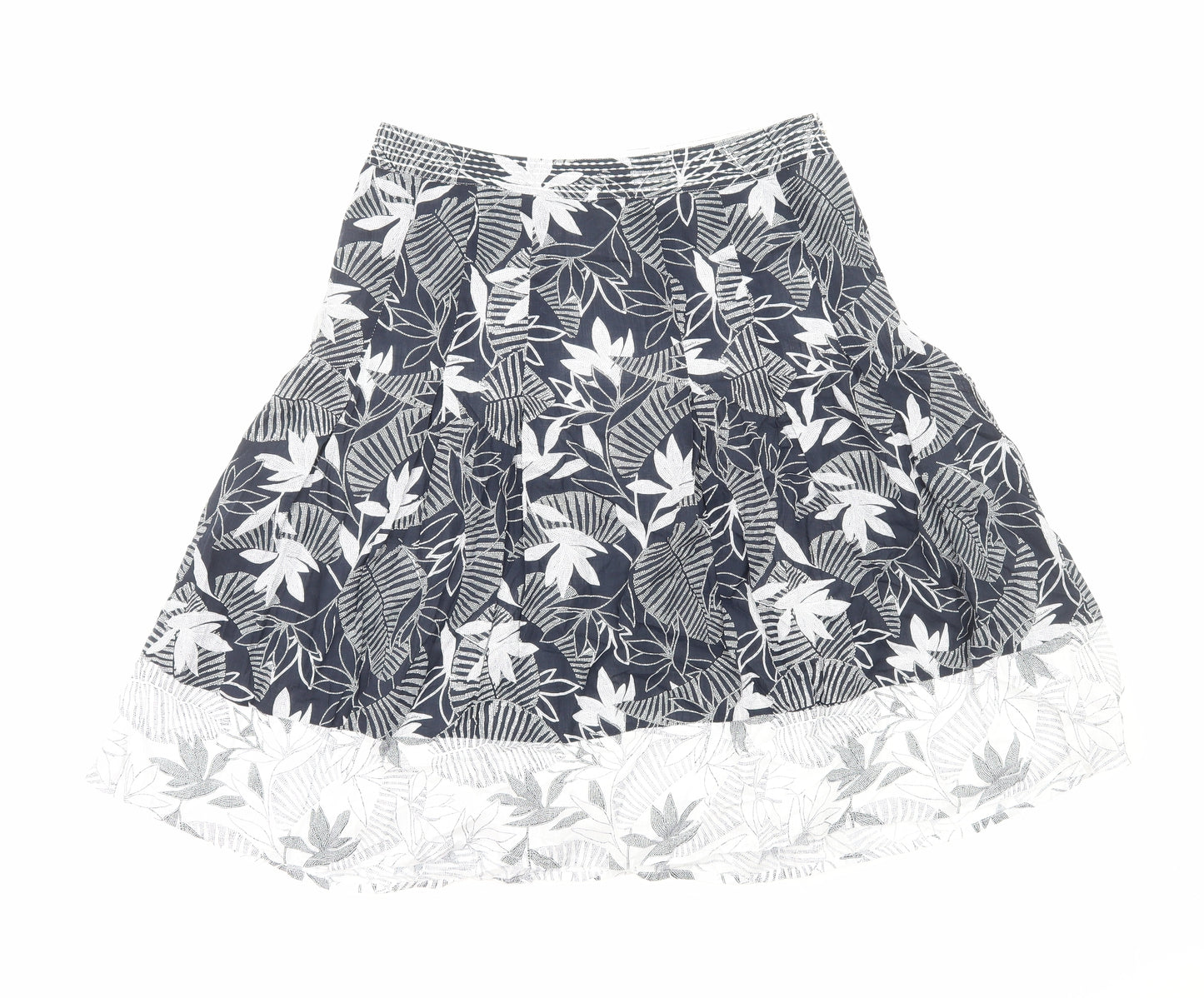 Maine Womens Blue Geometric Cotton Flare Skirt Size 12 Zip