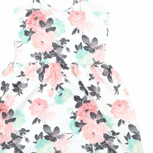 Select Womens Multicoloured Floral Polyester Tank Dress Size 10 Sweetheart Pullover