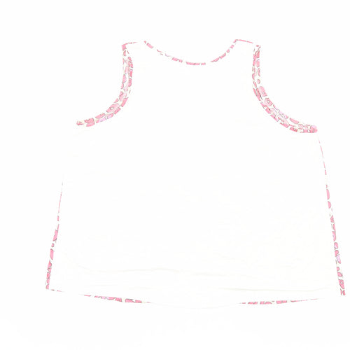 Marks and Spencer Womens Pink Animal Print Polyester Basic Tank Size 20 Scoop Neck - Leopard Print