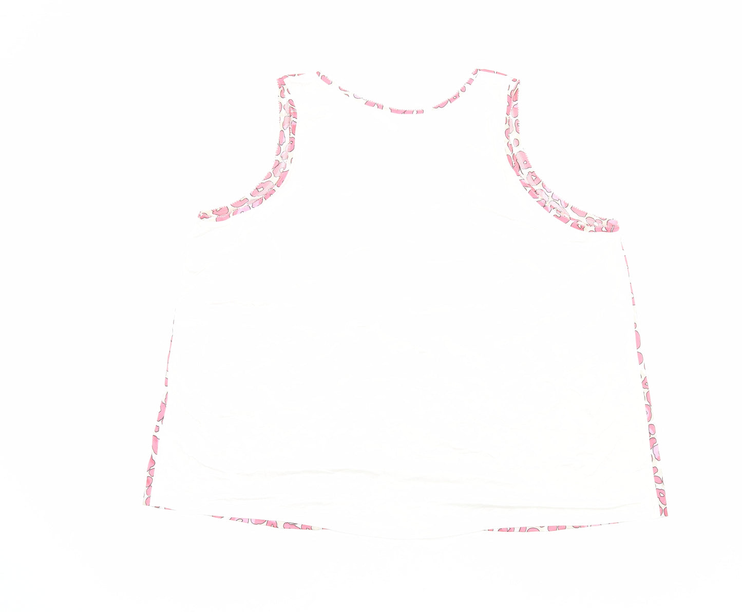 Marks and Spencer Womens Pink Animal Print Polyester Basic Tank Size 20 Scoop Neck - Leopard Print