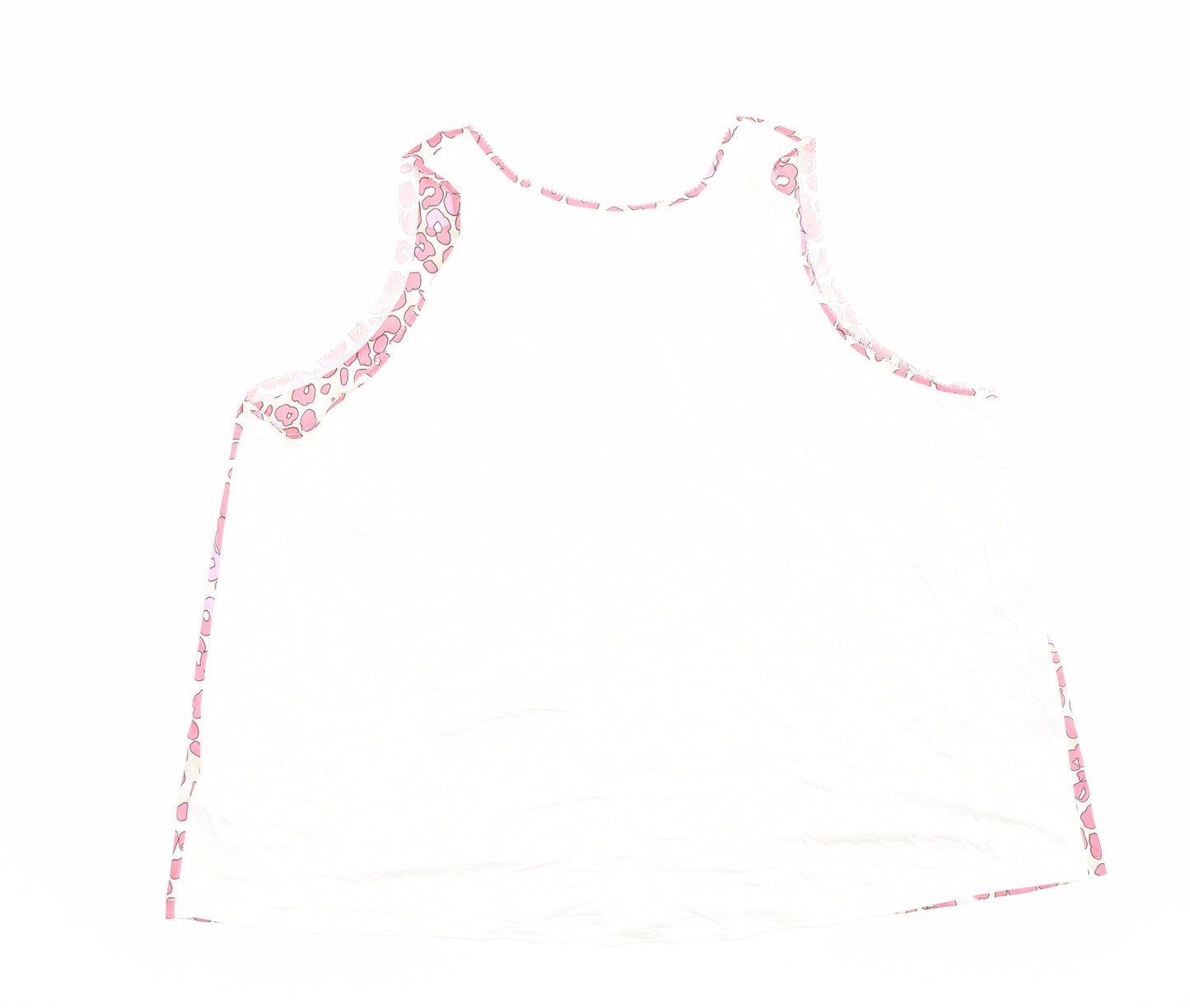 Marks and Spencer Womens Pink Animal Print Polyester Basic Tank Size 22 Scoop Neck - Leopard Print