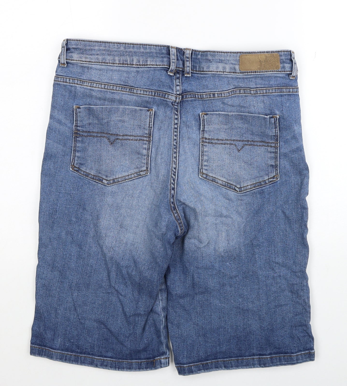 Indigo Womens Blue Cotton Skimmer Shorts Size 32 in Regular Zip