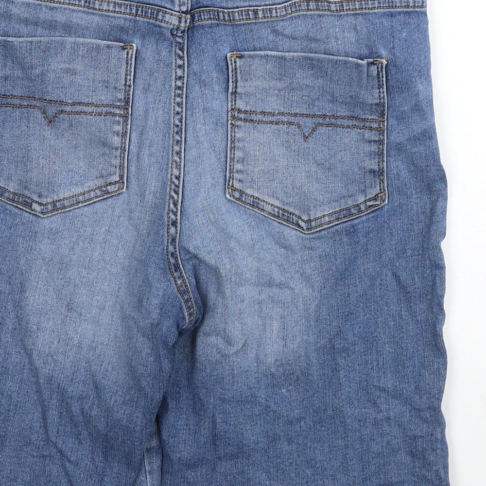 Indigo Womens Blue Cotton Skimmer Shorts Size 32 in Regular Zip