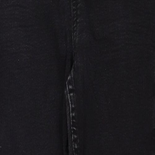 Marks and Spencer Womens Black Cotton Skinny Jeans Size 14 Regular Zip