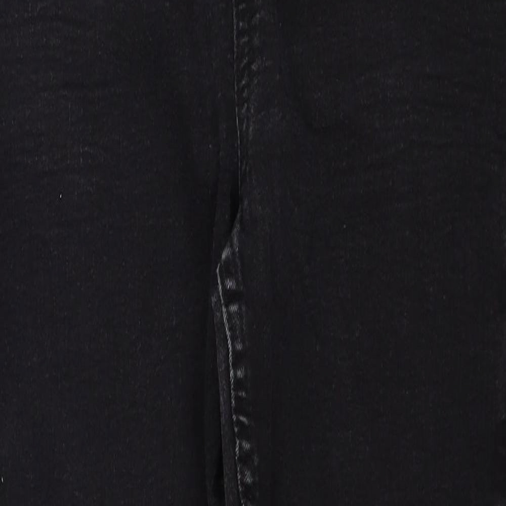 Marks and Spencer Womens Black Cotton Skinny Jeans Size 14 Regular Zip