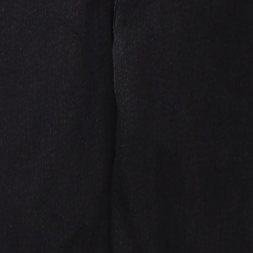 Marks and Spencer Womens Black Cotton Skinny Jeans Size 14 Regular Zip