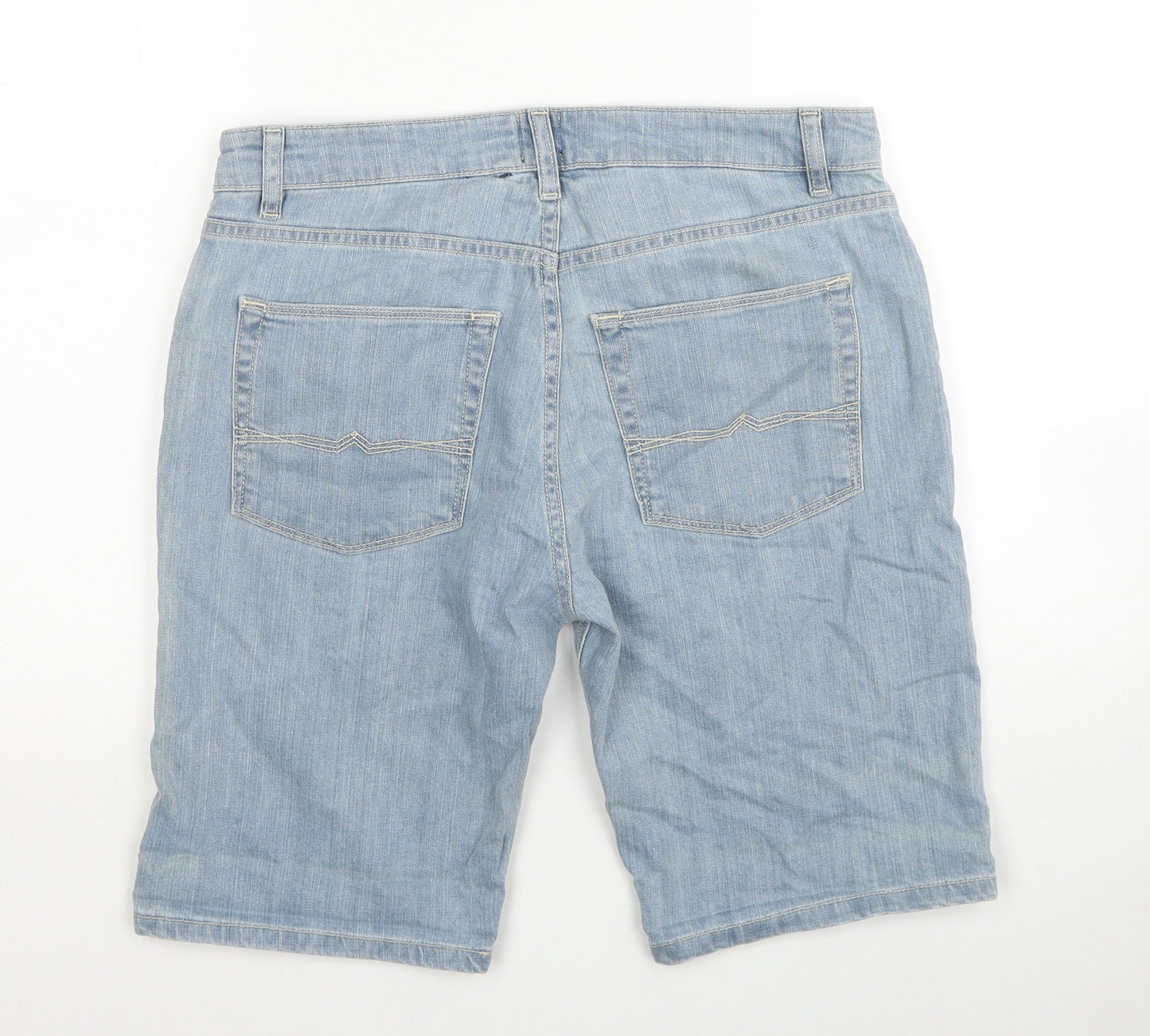 ASOS Mens Blue Cotton Bermuda Shorts Size 32 in Regular Zip