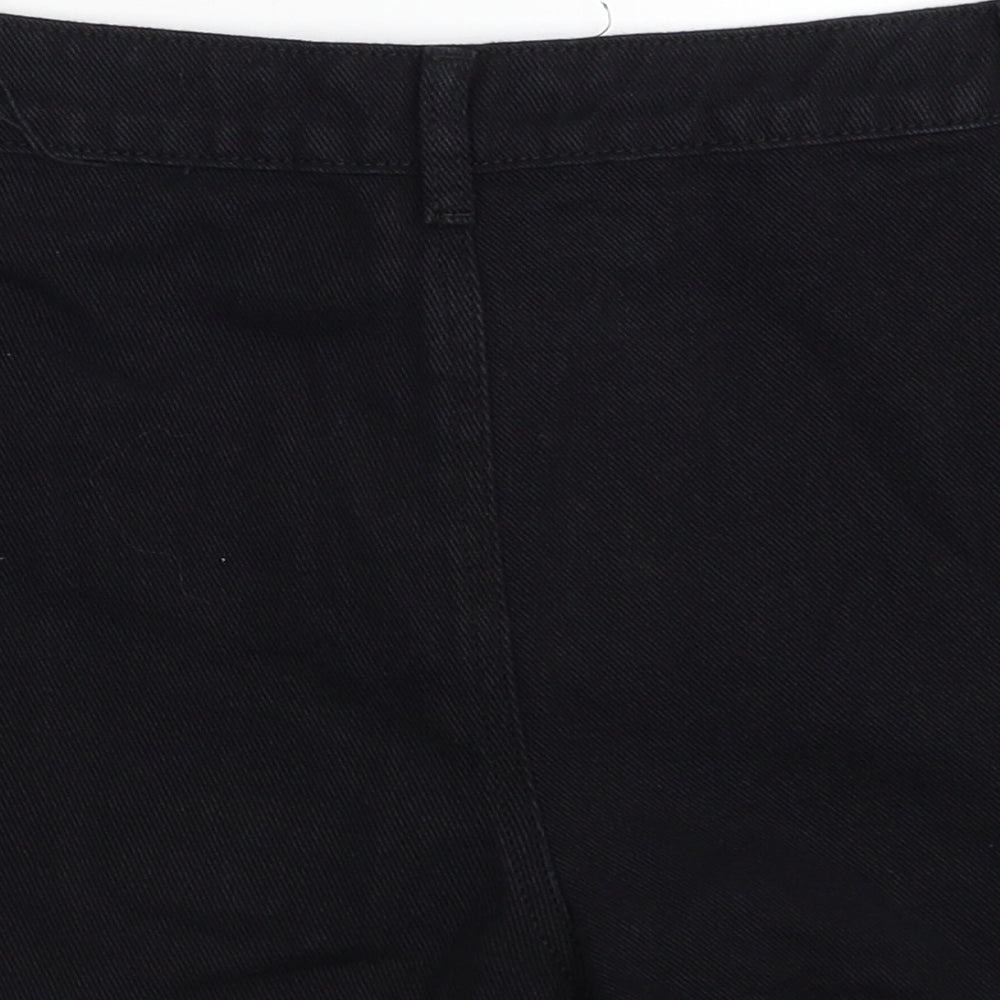 Boohoo Womens Black Cotton Cargo Shorts Size 10 Regular Zip