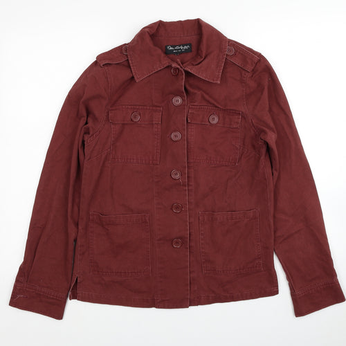 Miss Selfridge Womens Red Military Jacket Jacket Size 6 Button
