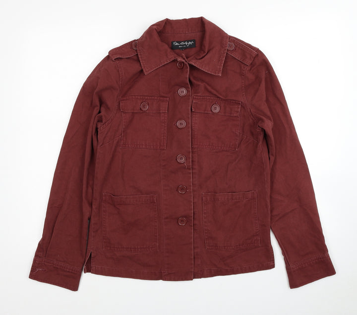 Miss Selfridge Womens Red Military Jacket Jacket Size 6 Button