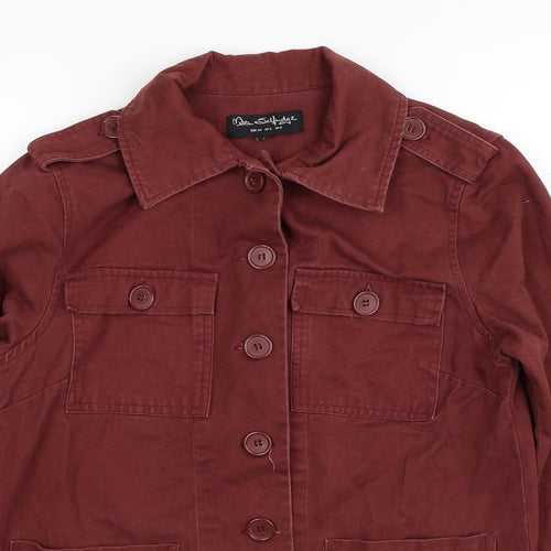 Miss Selfridge Womens Red Military Jacket Jacket Size 6 Button
