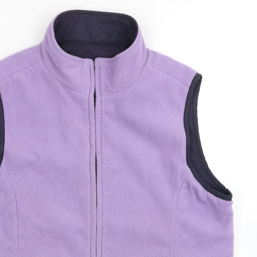 Bonmarché Womens Purple Gilet Waistcoat Size S Zip
