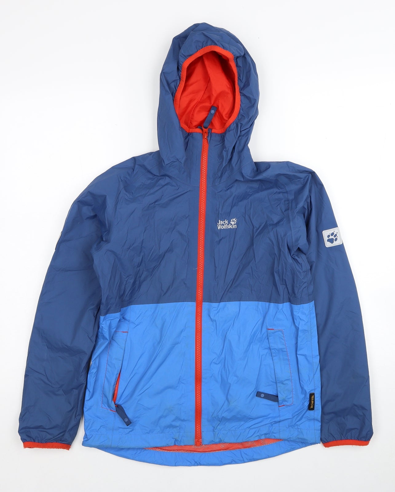 Jack Wolfskin Boys Blue Windbreaker Coat Size 11-12 Years Zip