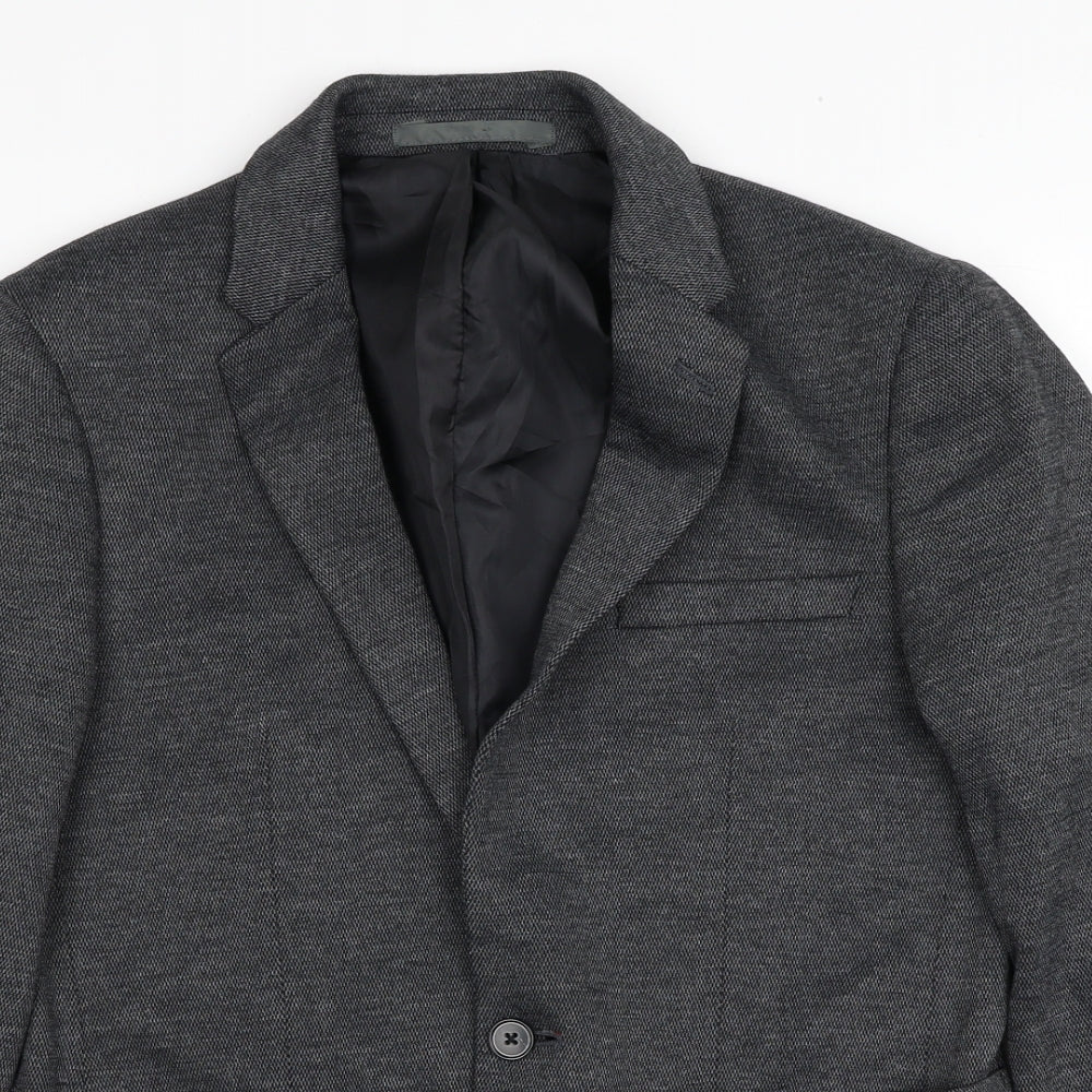Burton Mens Grey Viscose Jacket Blazer Size 38