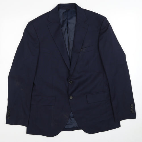 Marks and Spencer Mens Blue Polyester Jacket Blazer Size L