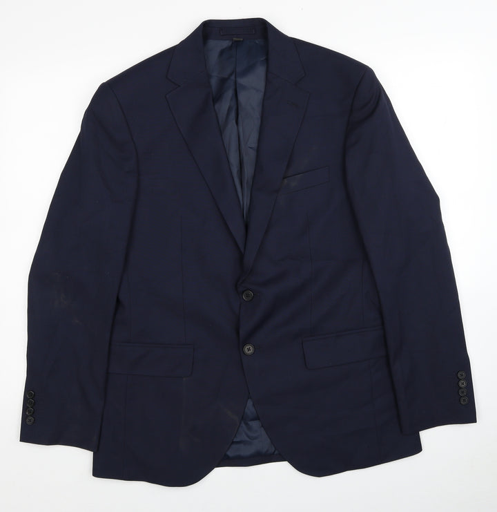 Marks and Spencer Mens Blue Polyester Jacket Blazer Size L