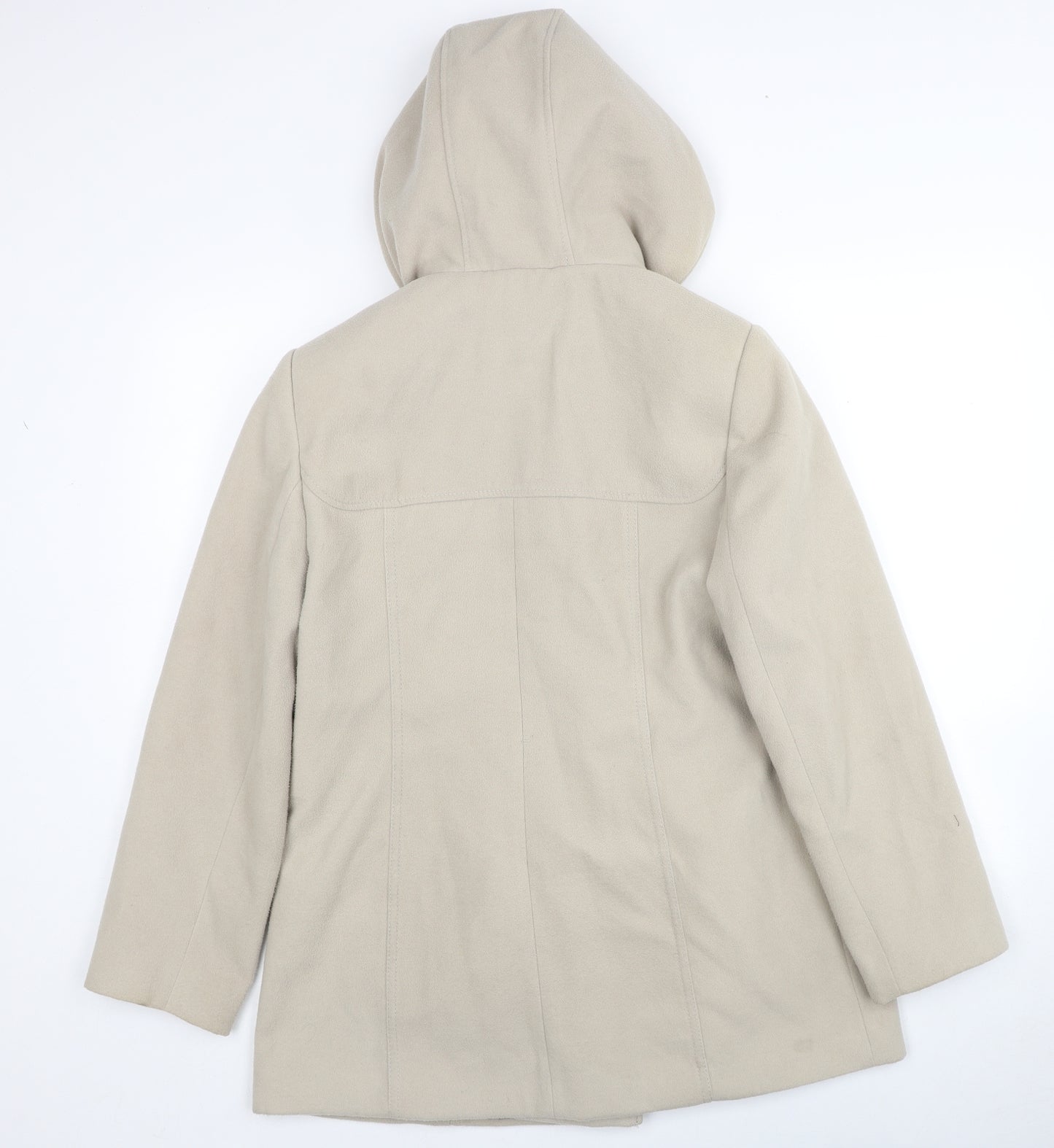 BHS Womens Beige Overcoat Coat Size 14 Button