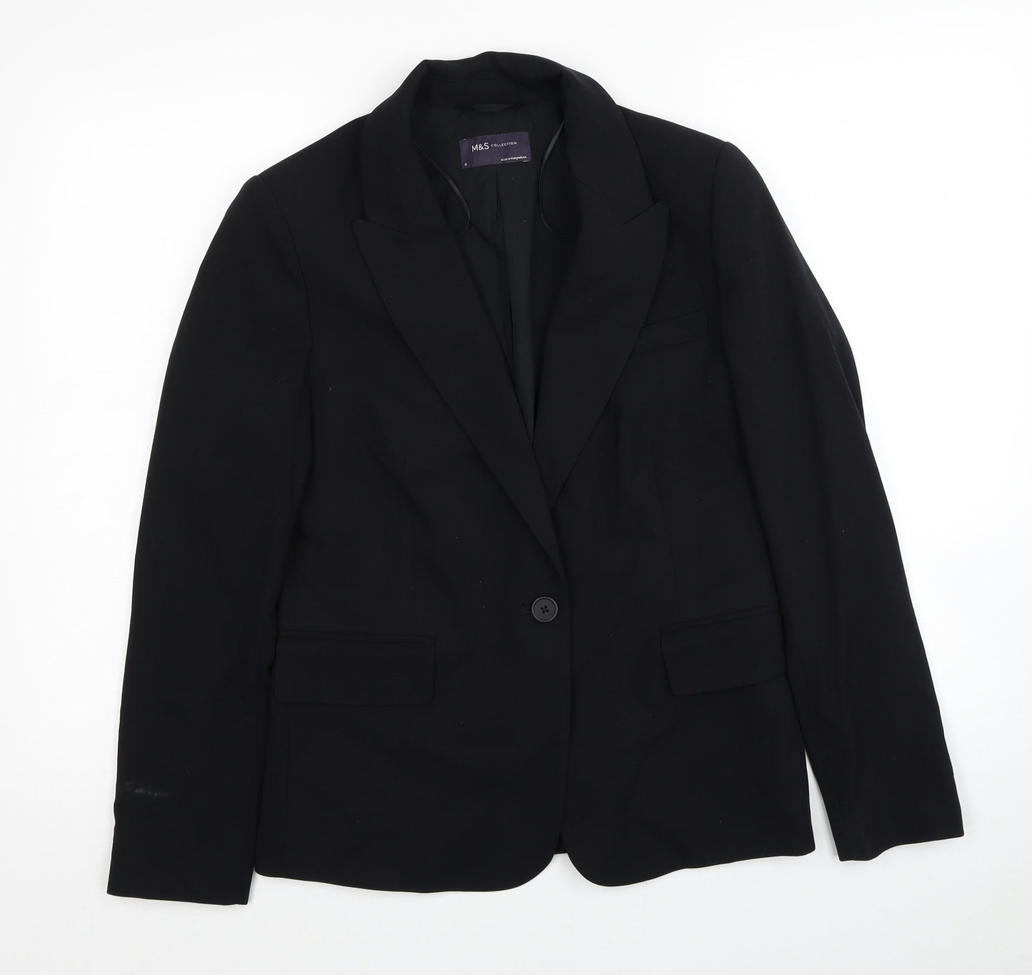 Marks and Spencer Womens Black Polyester Jacket Suit Jacket Size 8