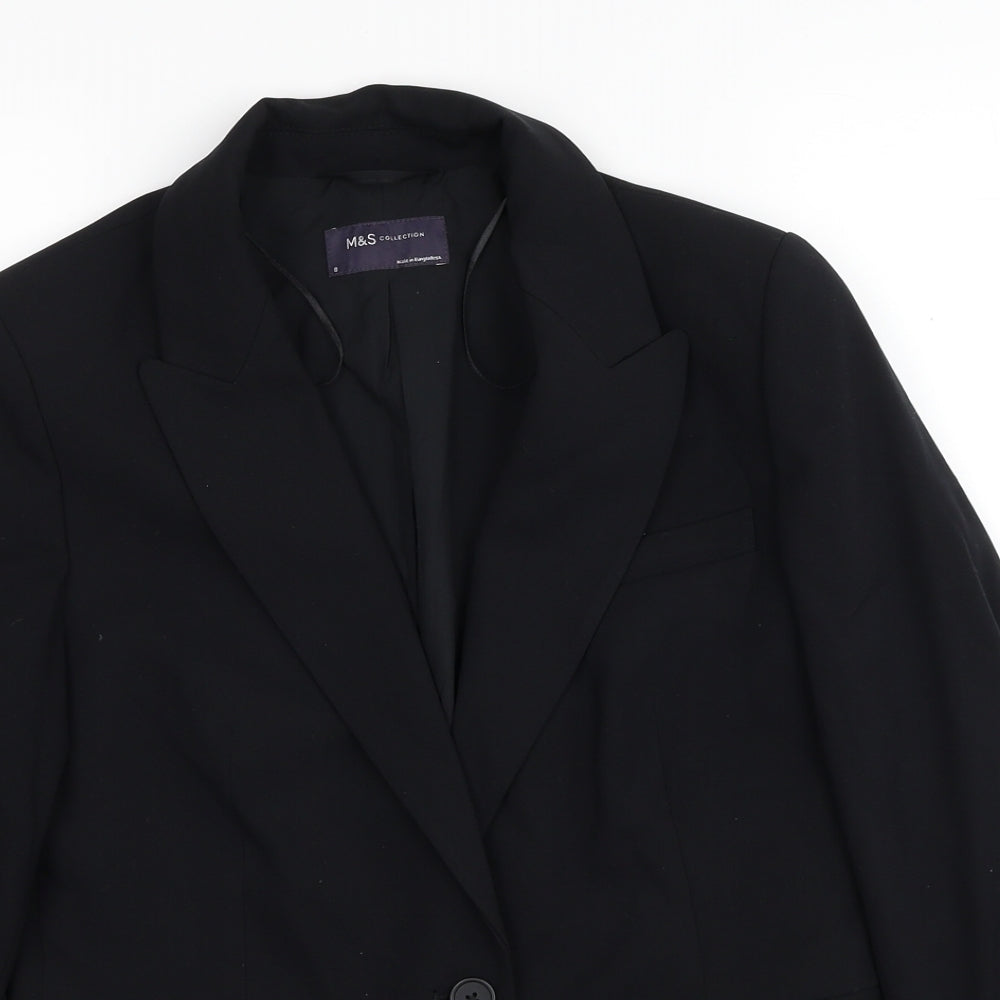 Marks and Spencer Womens Black Polyester Jacket Suit Jacket Size 8