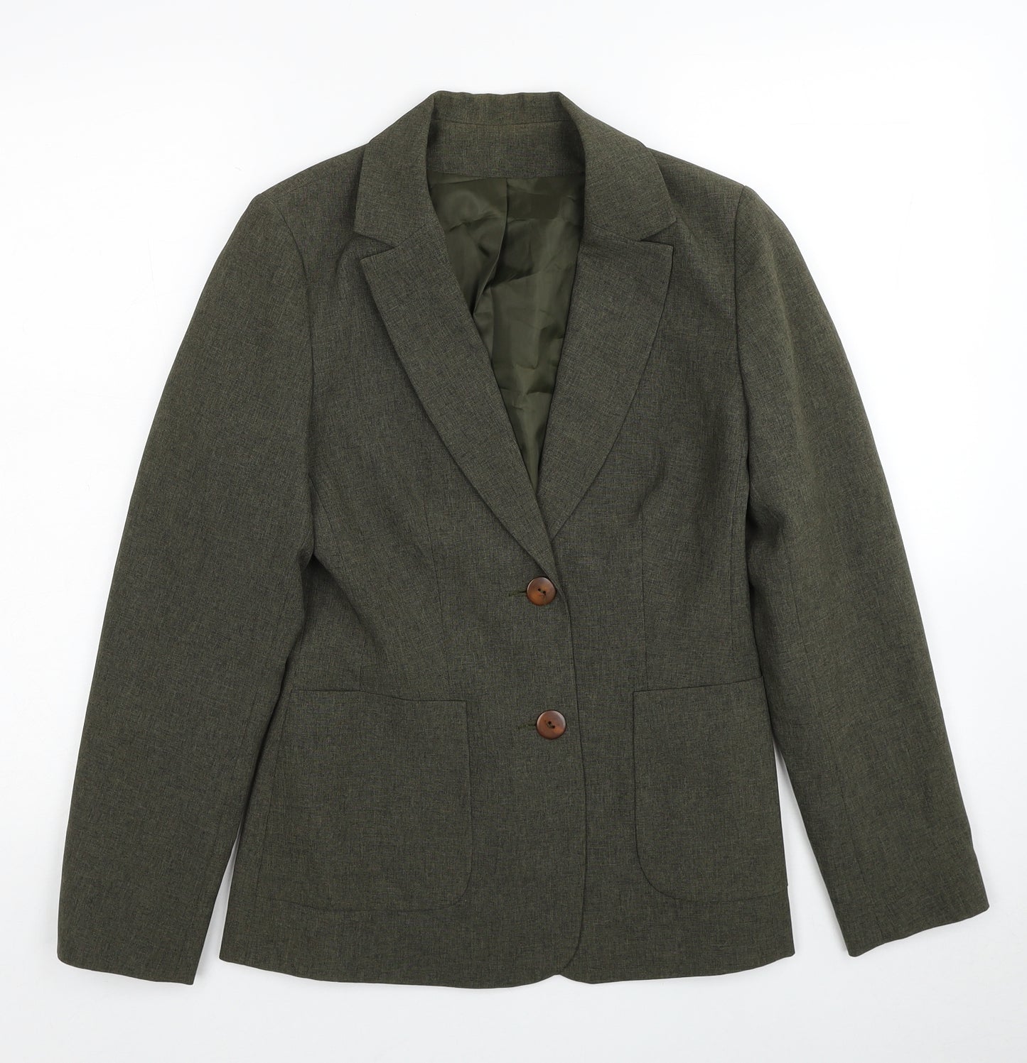 NL Collection Womens Green Jacket Blazer Size 8 Button