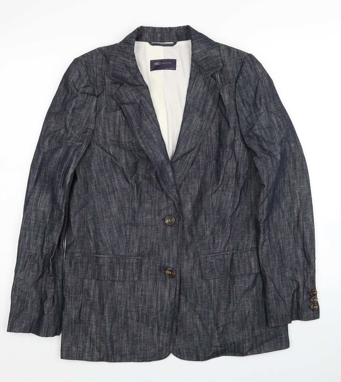 Marks and Spencer Womens Grey Jacket Blazer Size 8 Button