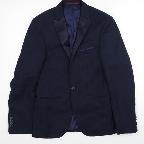 Burton Mens Blue Polyester Jacket Blazer Size 34