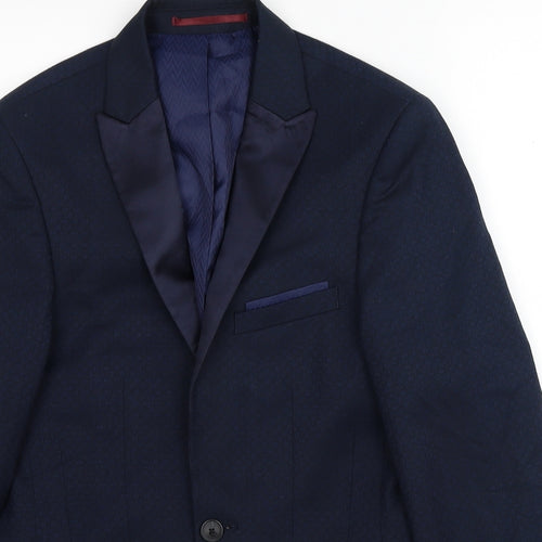 Burton Mens Blue Polyester Jacket Blazer Size 34